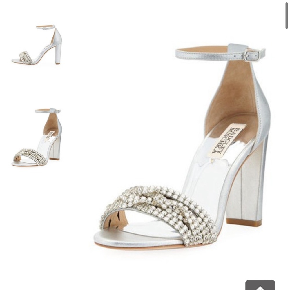 Badgley Mischka Tessa Metallic Embellished Sandal 7.5